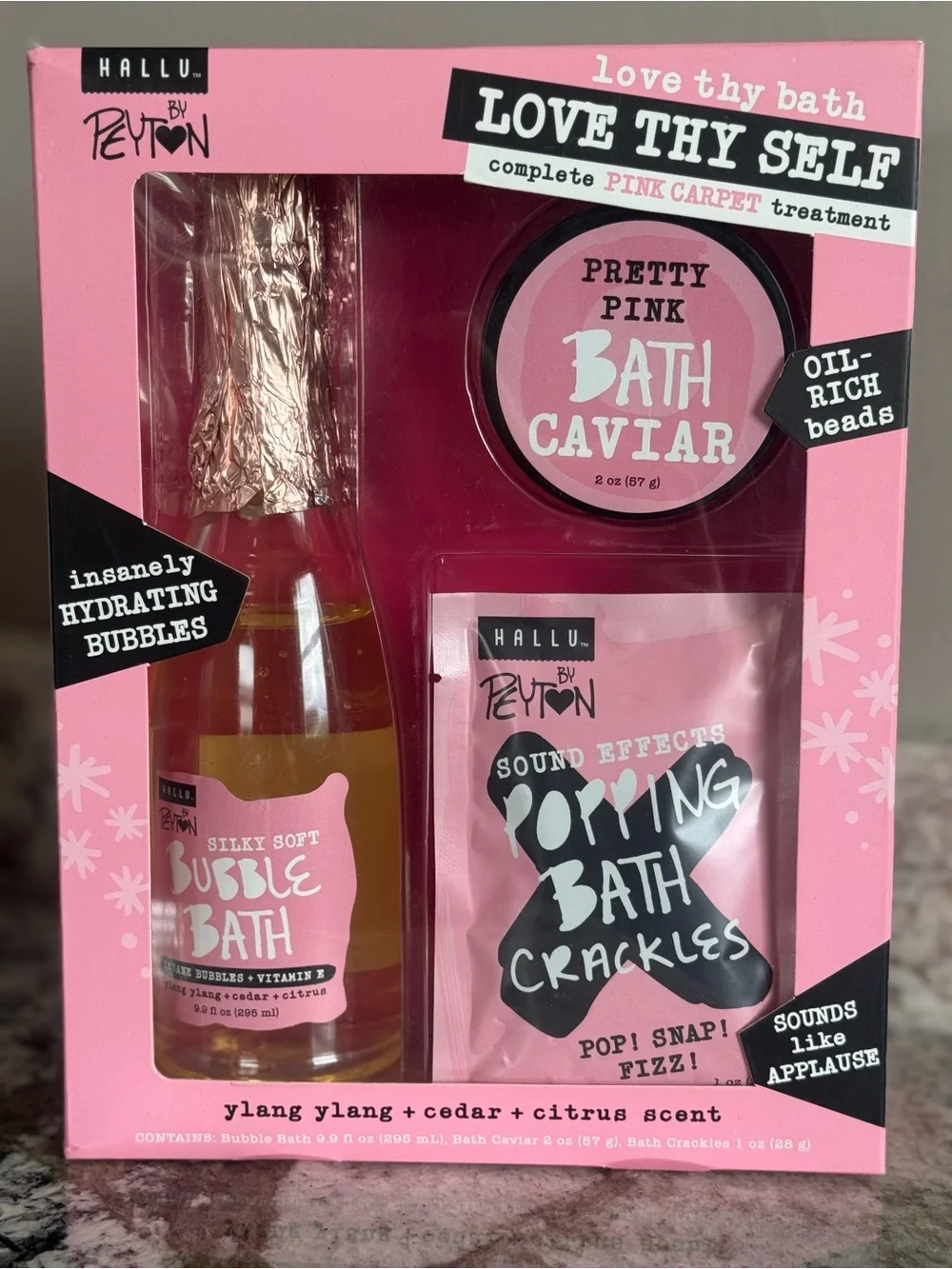 Pretty Pink Bath Set — Pink Bubble Bath & Bath Caviar
